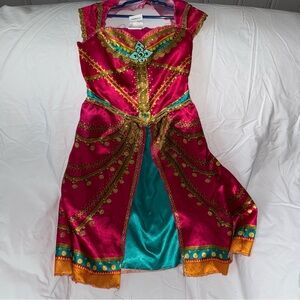 Disney Pink and Teal Formal Kids Play Dress Up Jasmine Dress